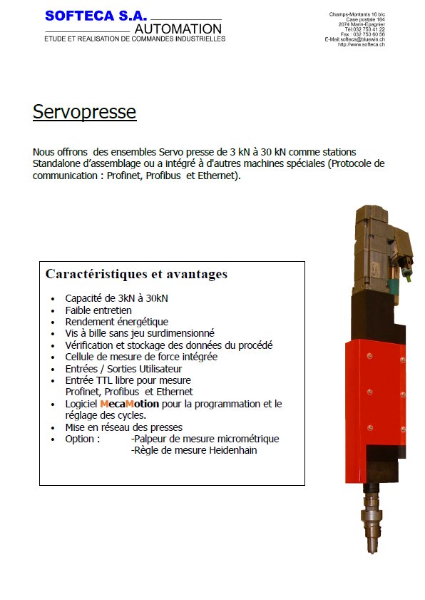 Softeca_SA's tweet photo. SOFTECA SA propose des postes d'assemblage avec ctrl de la force et position ainsi que des servopresses de précision https://t.co/BVaisxS0hC