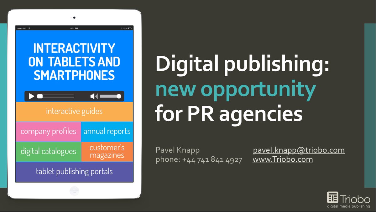 #Digitalpublishing is the new opportunity for #PR agencies. See more at  blog.triobo.com/en/pr-agencies/
#Triobo #media