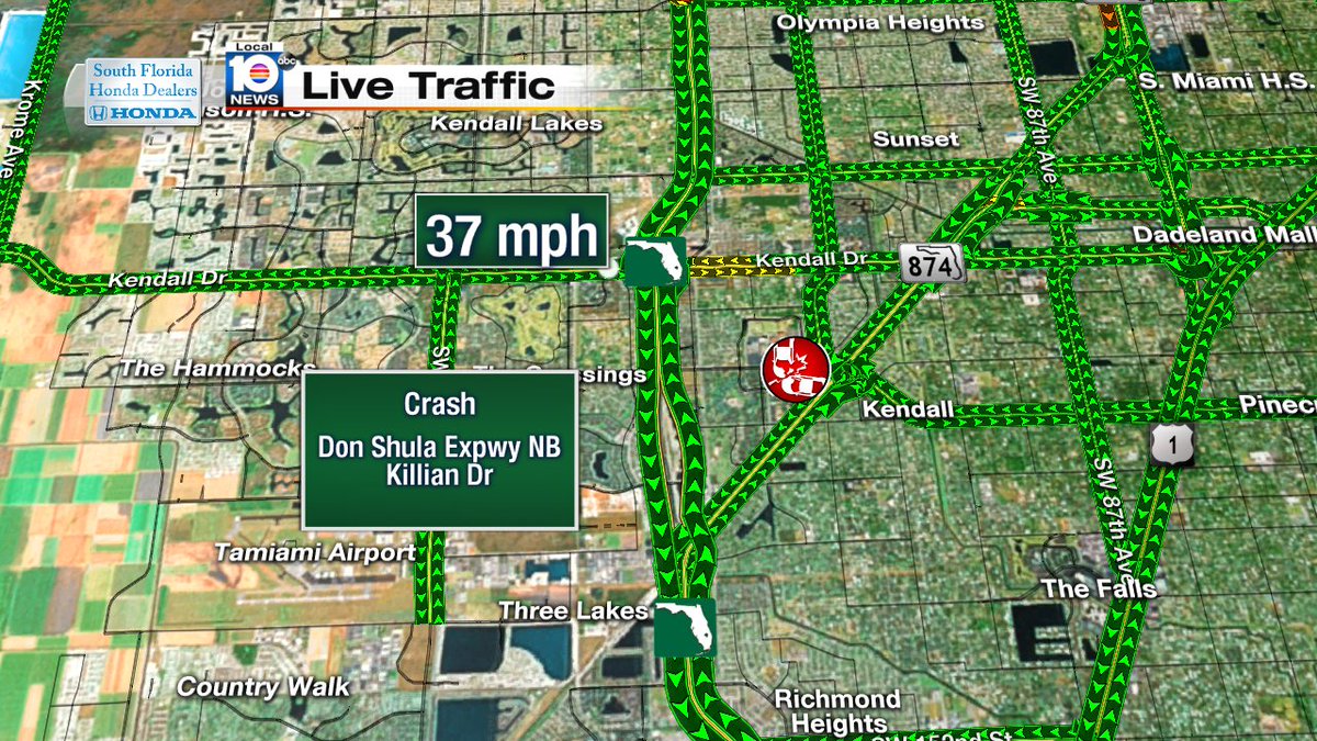 Crash on the Don Shula Expwy NB and Killian Dr #TRAFFIC #MIAMI https://t.co/3wuh7OeIji