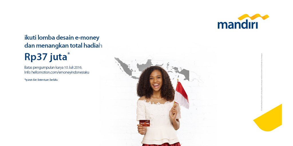 Ikuti Lomba Desain Kartu #emoneyIndonesiaku dan menangkan hadiah total 37 juta rupiah bit.ly/emoneyINA