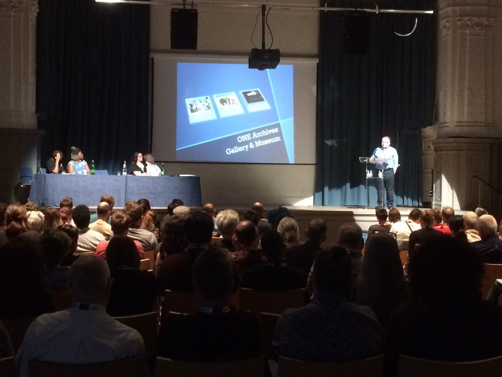FarbThink's tweet photo. @LGBTQALMS Full House Joseph Hawkins @ONEarchives #ALMS2016 #queermapping #LosAngeles https://t.co/ajJJaXTOgs