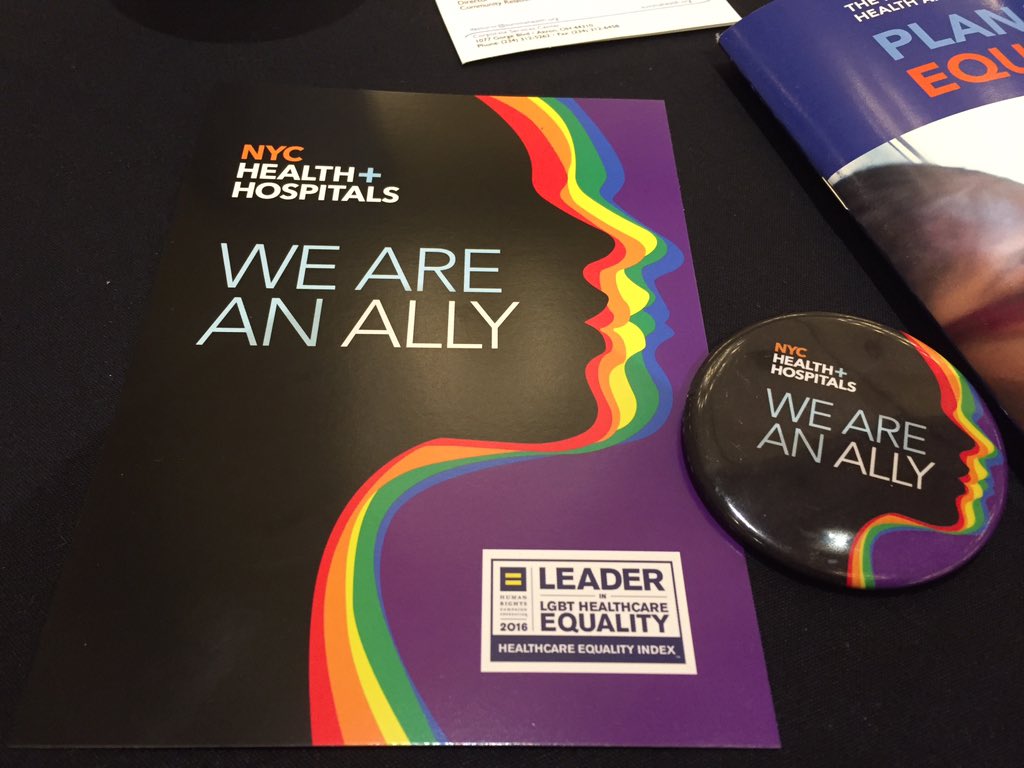 mac1342's tweet photo. So excited to see the #HRCHEI Leader logo on this awesome #LGBTQ inclusion pamphlet from @NYCHealthSystem! #IFD2016 https://t.co/aqeoCAMt8M