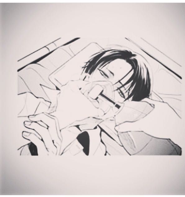 Levi places a weak hand on the person holding the breathing mask to him. {#SnkRP, #OpenRp, #AttackOnTitanRp, #AotRp}