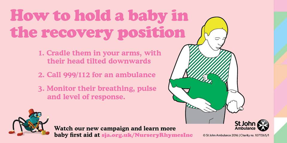 How to hold a baby in the recovery position