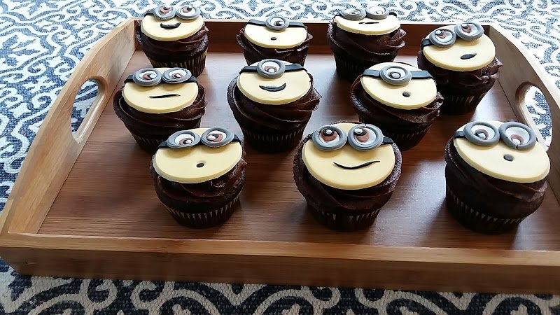 Chocolate muffins with chocolate buttercream frosting...yummm