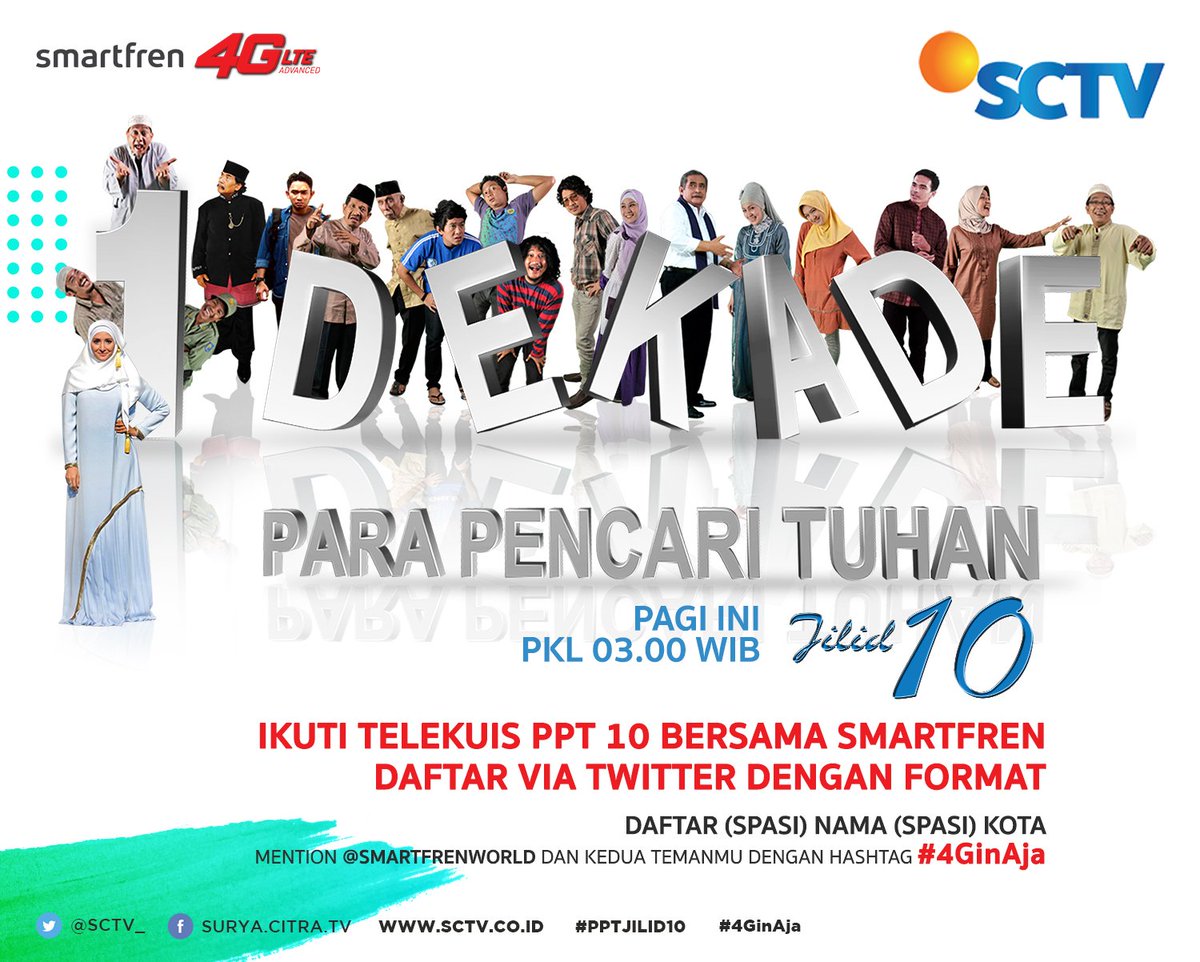 Daftarkan diri kamu lewat Twitter untuk mengikuti telekuis #PPTjilid10 bersama <a href="/smartfrenworld/">SMARTFREN</a> #4GinAja
