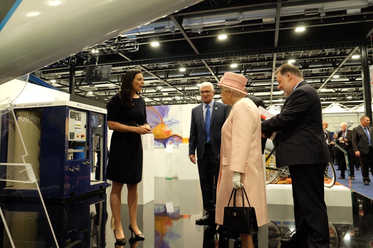 RoyalFamily's tweet photo. The Queen @IFB2016 showcasing @hannahwhiteuk #ProjectSpeedbird and ExoMars Rover @esa, built to explore Mars https://t.co/fkW9ha3KXg