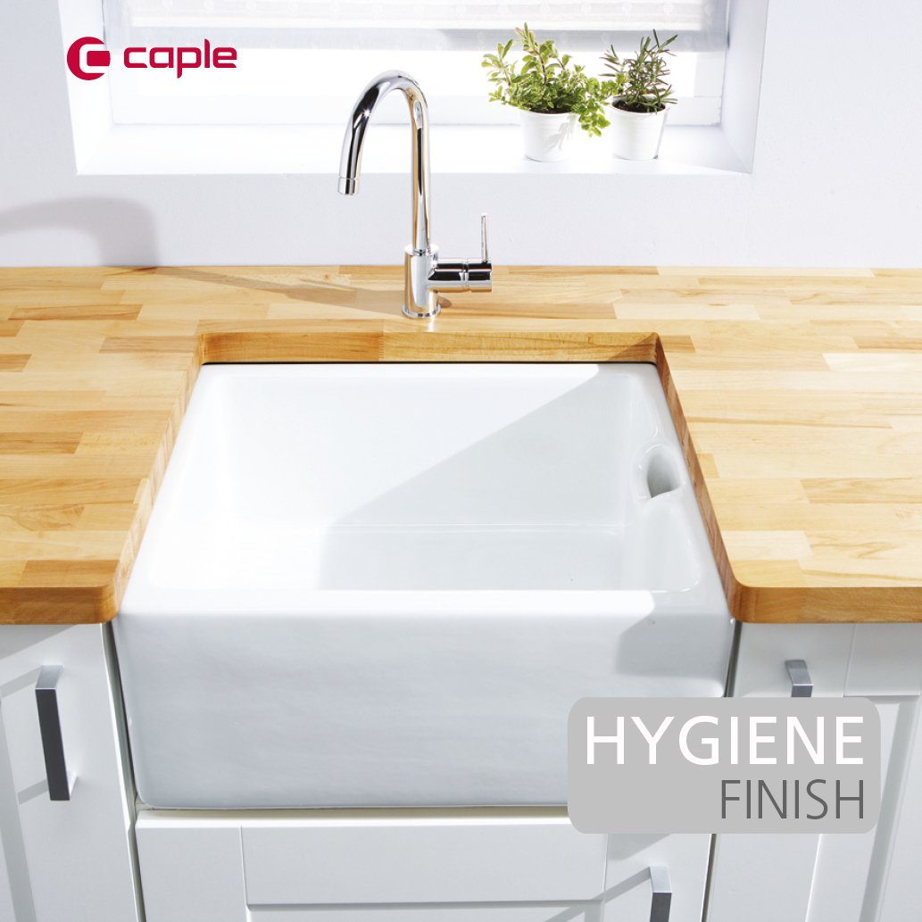 caple's tweet photo. Specially glazed #caple #ceramicsinks reduces 99.99% of surface bacteria! Look out for the Hygiene Finish logo https://t.co/xWMPUgrsOv