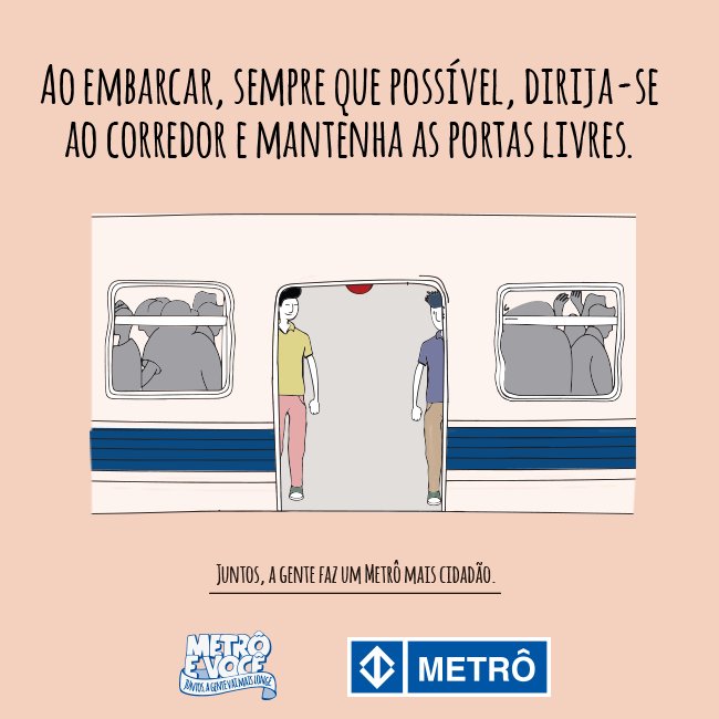 metrosp_oficial's tweet photo. Ao embarcar, sempre que possível, dirija-se ao corredor https://t.co/HVPGU3ntl1
