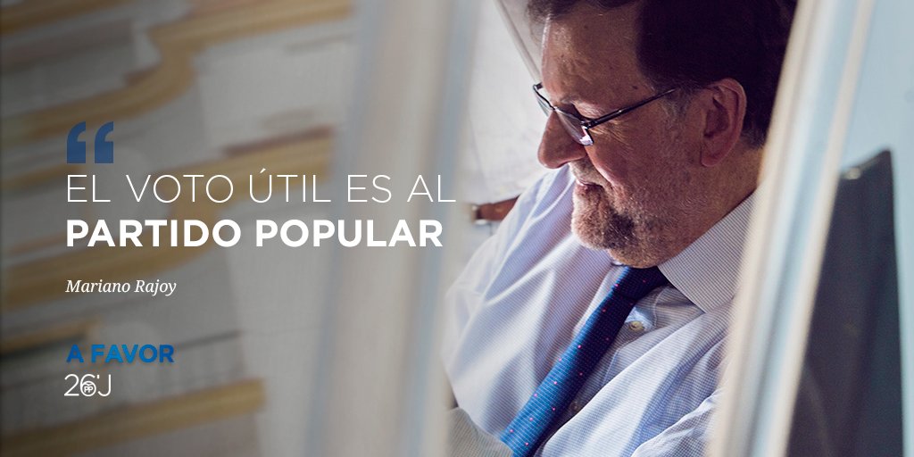 Todas las encuestas coinciden en que el Partido Popular va a ganar las elecciones #26J <a href="/marianorajoy/">Mariano Rajoy Brey</a> #PPvotoútil