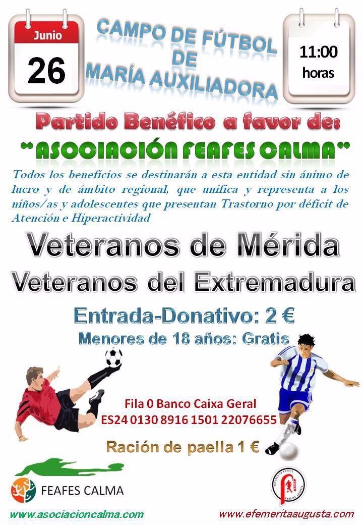 EFEmerita's tweet photo. Domingo partido de veteranos y se sortea una camiseta de Movilla para ayudar a la asociación FEAFES CALMA https://t.co/yHMsD61H4N