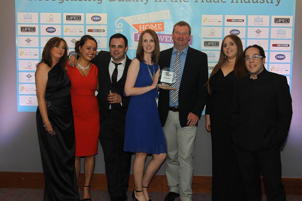 BagnoScotland's tweet photo. A happy team with our Best #Bathroom Company award for the second year running! @SHIAwards #SHIA2016 #winners #BAGNO https://t.co/HgnOoLOEhm