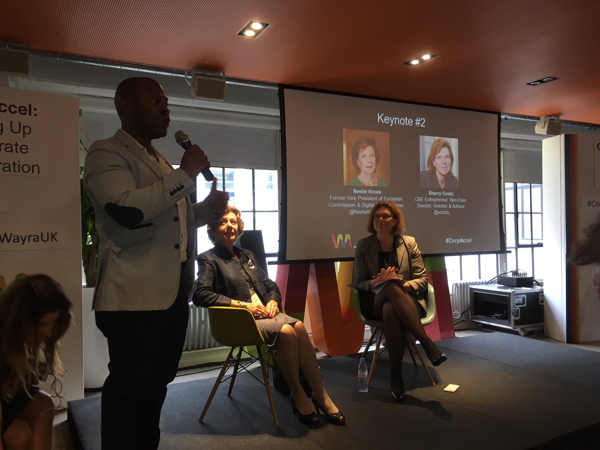 StartupGrindLD's tweet photo. "Startups and scaleups are great problem solvers for big corporates" @scoutu with @NeelieKroesEU at #CorpAccel https://t.co/ASwiQNAwM7