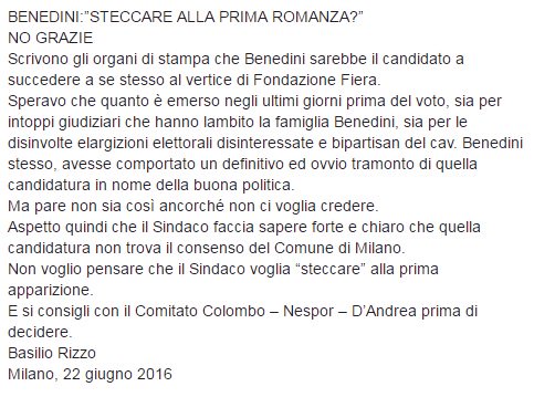 SinistraMiC's tweet photo. "#Benedini? No, grazie." Parola di @basiliorizzo
#EnteFiera https://t.co/Sb9m2vzUM0