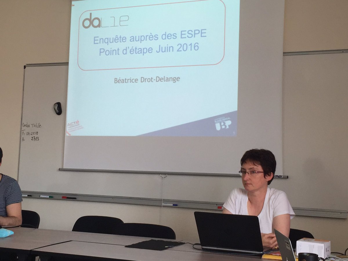 fvillemo's tweet photo. #RoboEduc16 #Dalie Pensée informatique et ESPE enquête Beatrice Drot-Delange https://t.co/esWw8BdWgI