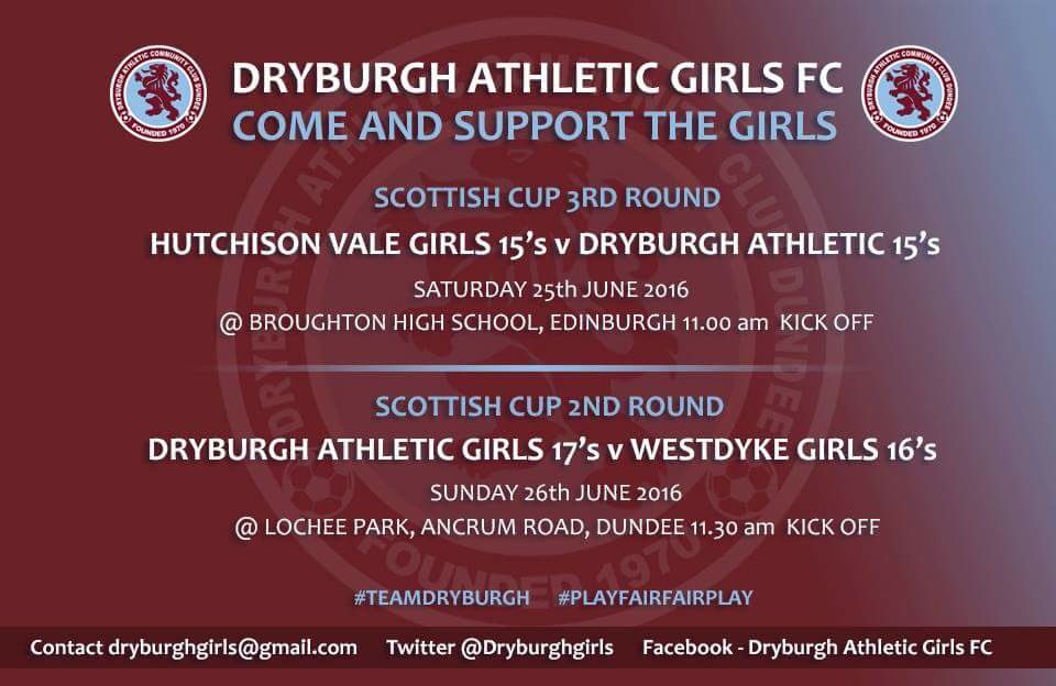 @ScotWFootball Scottish cup weekend coming up for our girls Vs @GirlsHvfc & @WestdykeGirls ⚽️🏆⚽️ #3sleeps #fairplay