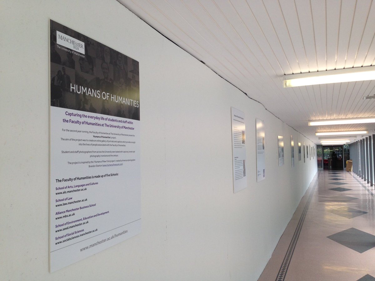 UoMSALC's tweet photo. Do make sure you pop to Sam Alex Bldg to see @HumansofHum photography exhibition, images captured by staff +students https://t.co/1SIMNn9aQu