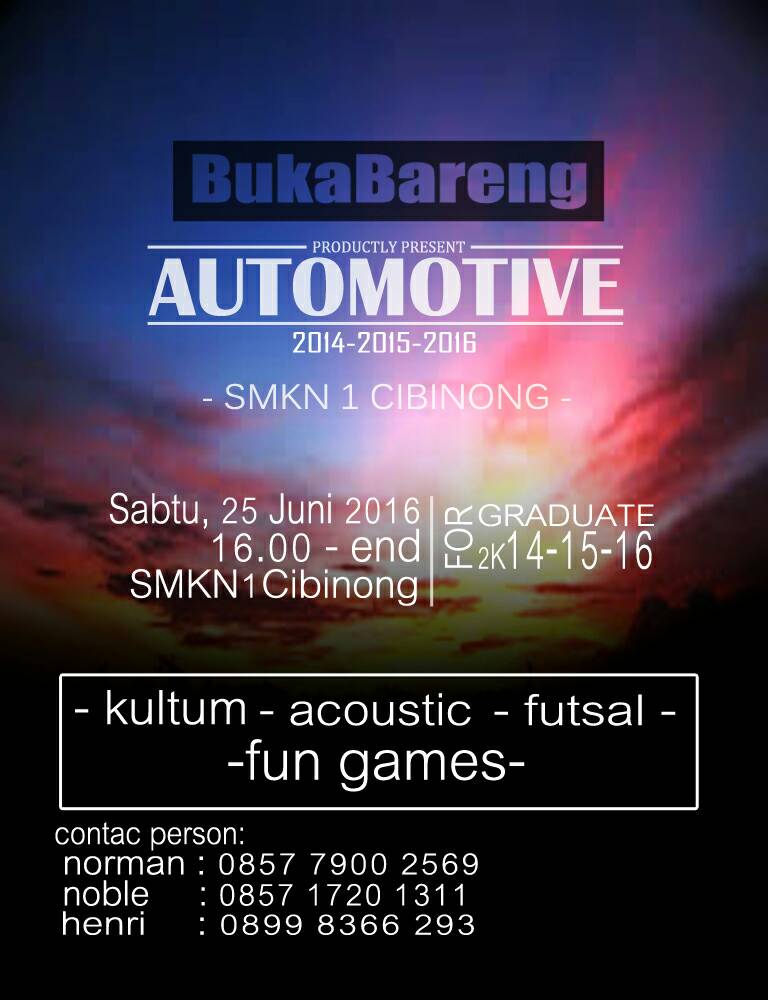 Millenium_MODUS's tweet image. Yuk yang merasa Alumni Smkn 1 Cibinong Jurusan AOUTOMOTIVE Jangan lupa datang ya !!!!