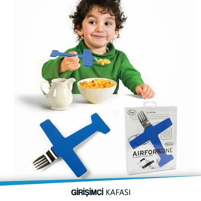 Uçak şeklinde tasarlanan çatallarla,bundan sonra yemek yemeyen çocukların motivasyon sorunuolmaz herhalde.#İnovasyon