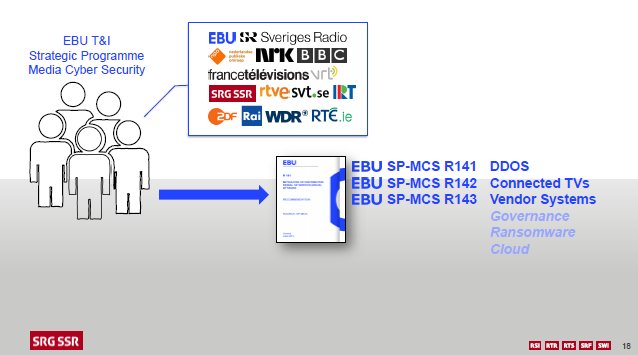 Andreas Schneider (SRG-SSR) announces at #EBUNTS that more #EBU advice on security is coming.