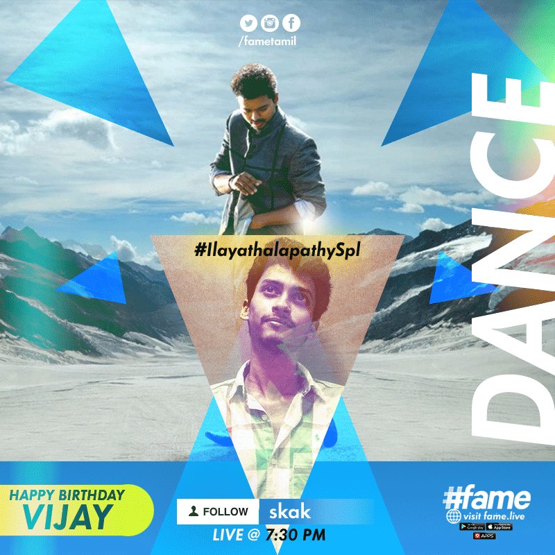 fameTamil's tweet photo. Shake a leg with @blacklistedarun  and watch him set the dance floor on fire LIVE on #fame! 
#IlayathalapthySpl https://t.co/qjzGio8rvv