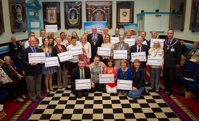 Super evening at the <a href="/HantsMasonSC/">Hants Masons SC</a> charity cheque presentation, see report at facebook.com/Freemasonry-in…