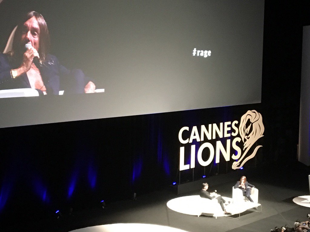 LesleyBielby's tweet photo. Iggy Pop @LesleyBielby @ChrisWallrapp @meashy_c Cannes Lions with Iggy Pop on stage. #rage https://t.co/8RXXJE03v9