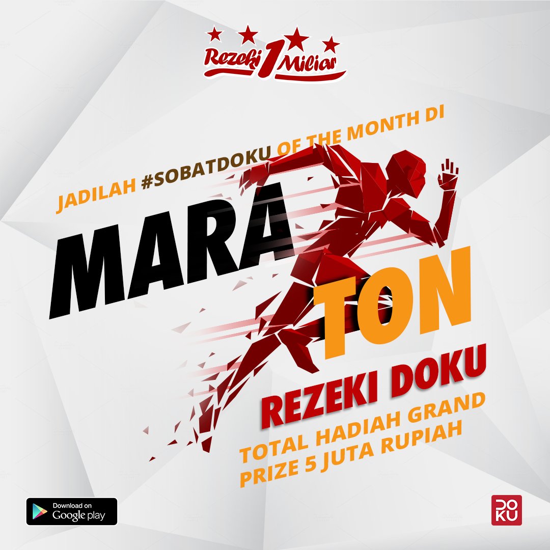 1. Yuk Ikuti rangkaian #DOKURezeki1Miliar dengan gabung di quiz #MaratonRezekiDOKU mulai besok!