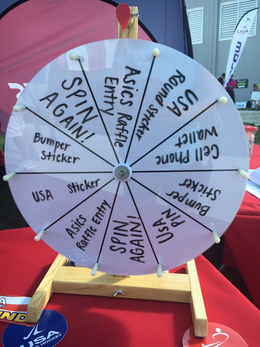 Stop by the USA Field Hockey tent to spin the wheel for a chance at winning some cool prizes! #NFC2016
