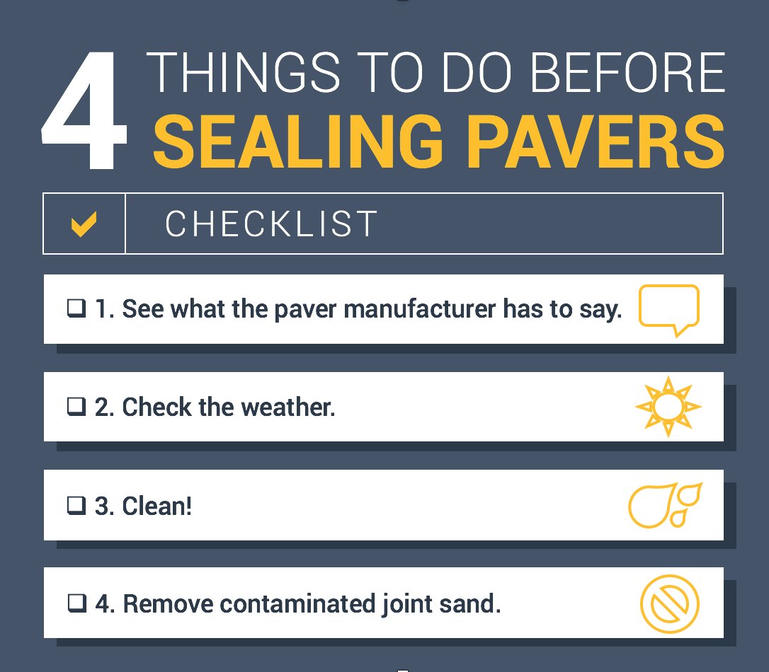 AllianceGator's tweet photo. Before sealing your pavers, be sure to check these 4 tasks off your pre-sealing to-do list. https://t.co/Z38T5WLmTX https://t.co/Bfzx9fopwx