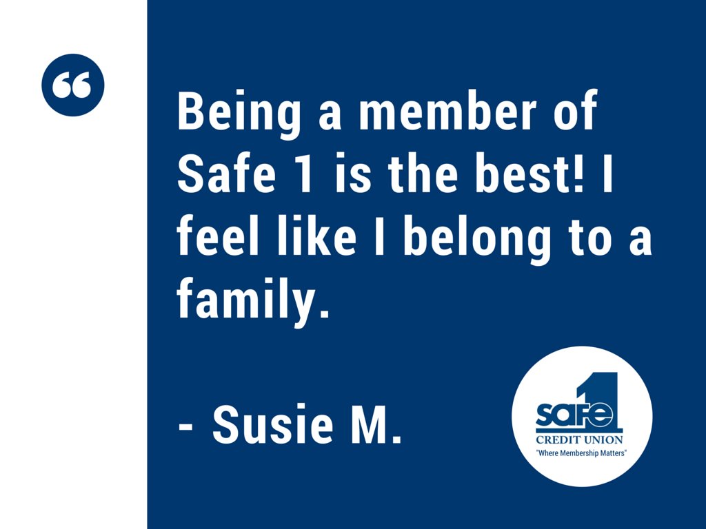 safe1cu's tweet photo. We love hearing things like this! #Safe1CreditUnion #WhereMembershipMatters https://t.co/WbWSEfsrPR