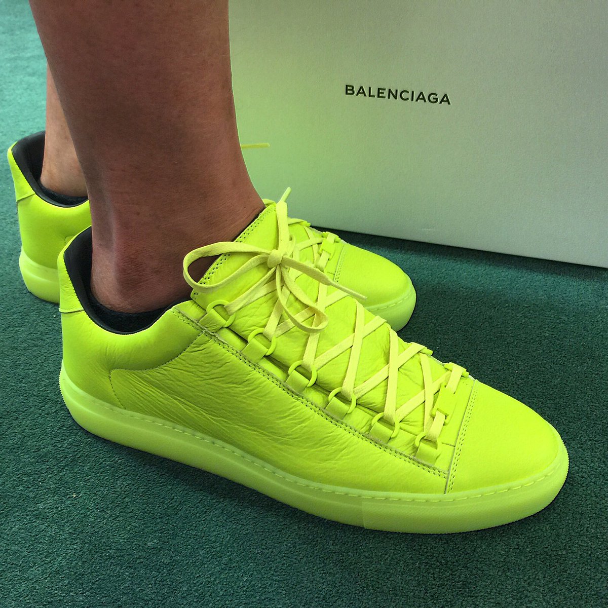 balenciaga arena low yellow