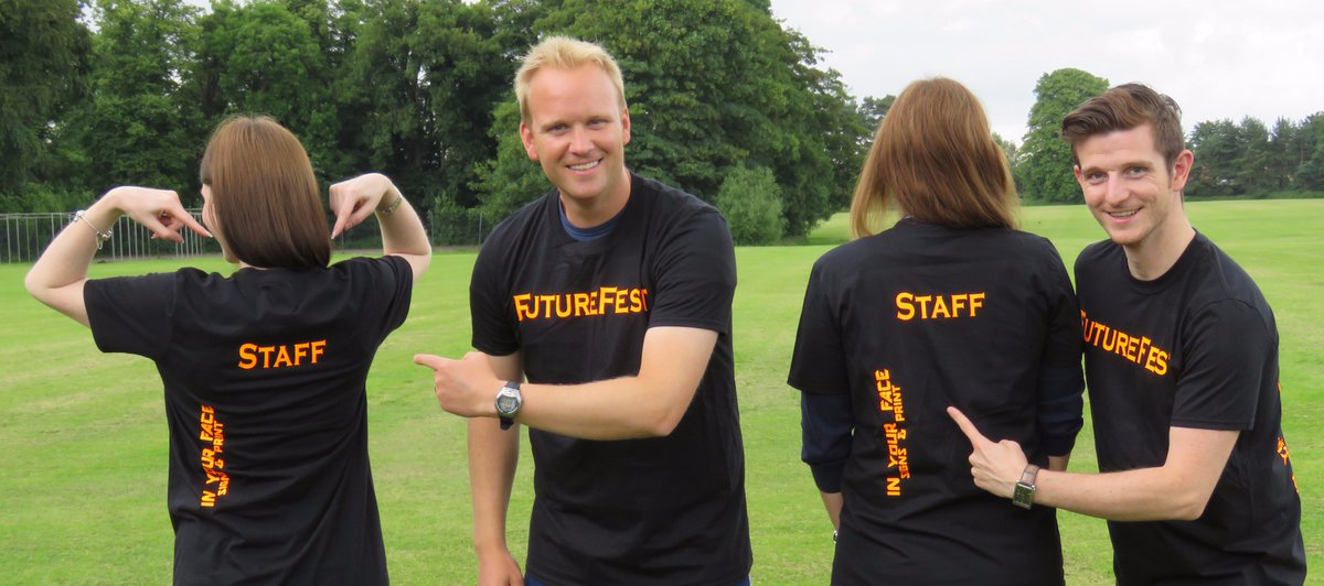 GroveBooking's tweet image. Thank you to @steveinyourface for our fantastic FutureFest T-shirts! #futurefest @groveschooleu @neilfbentley
