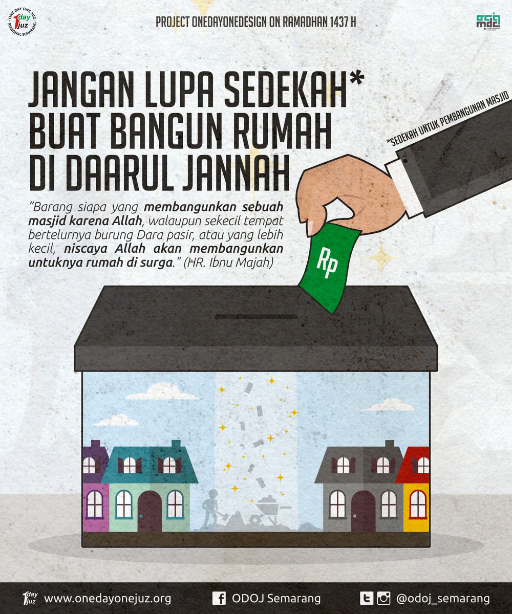 OneDayOneDesign #17 - Jangan Lupa Sedekah Buat Bangun Rumah, baca selengkapnya di odojsemarang.blogspot.co.id