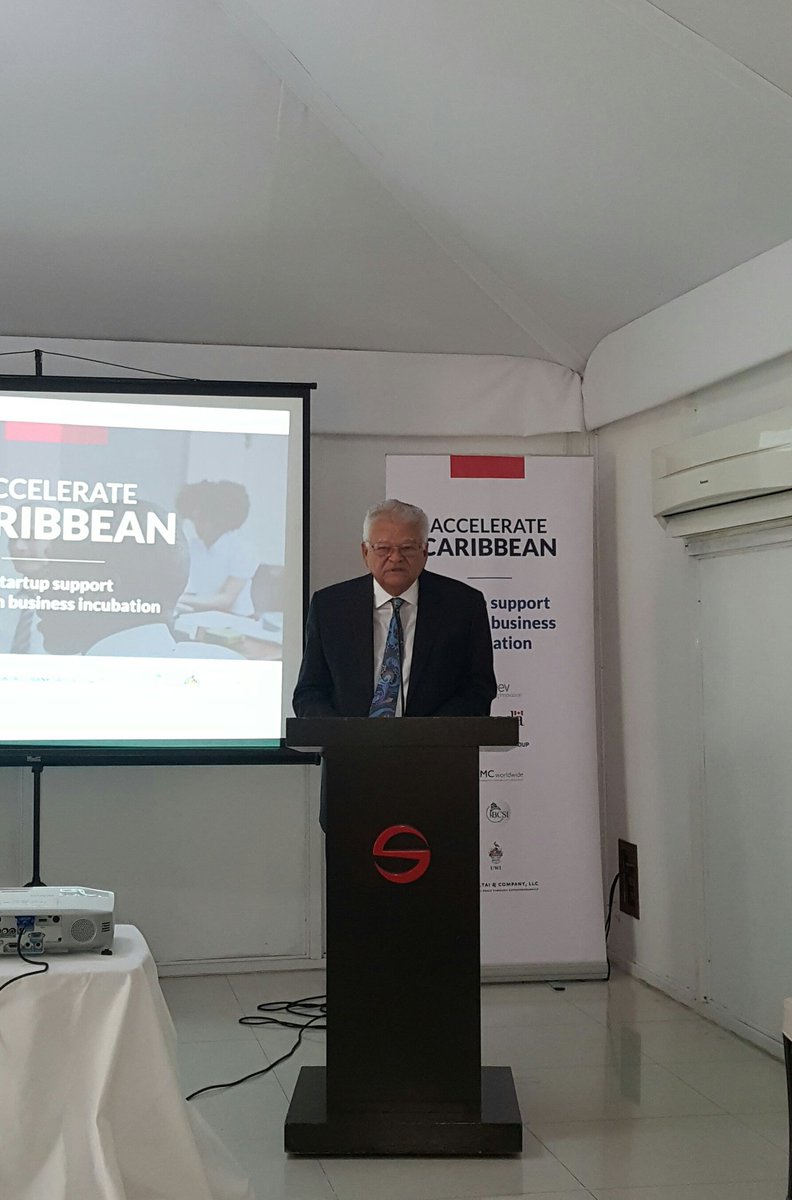 The Hon. Karl Samuda says increasing support to the private sector will grow our small businesses. #ACStartup