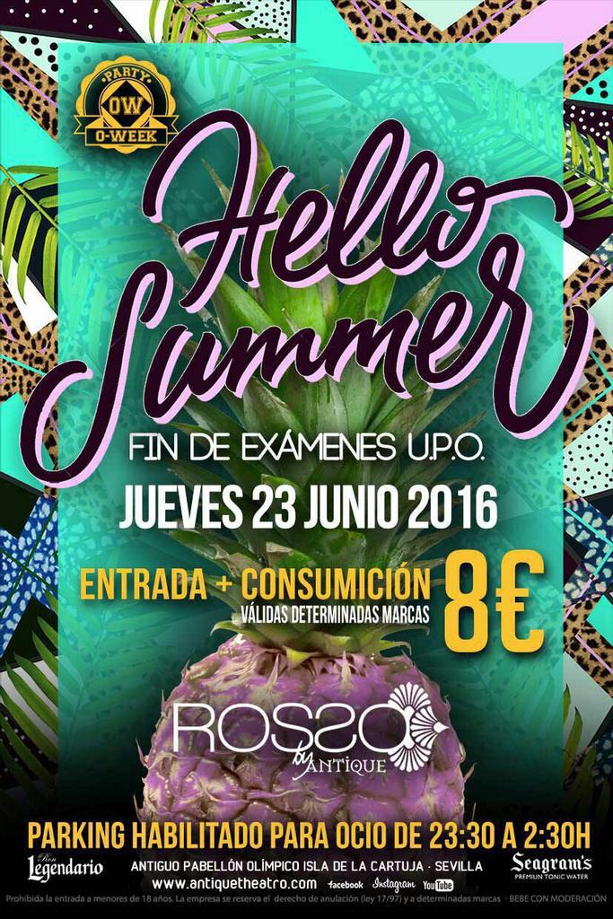 Este Jueves celebra que acabas los exámenes en #ROSSO !!
--> Entrada+consumición:8€
Tlf:659197593