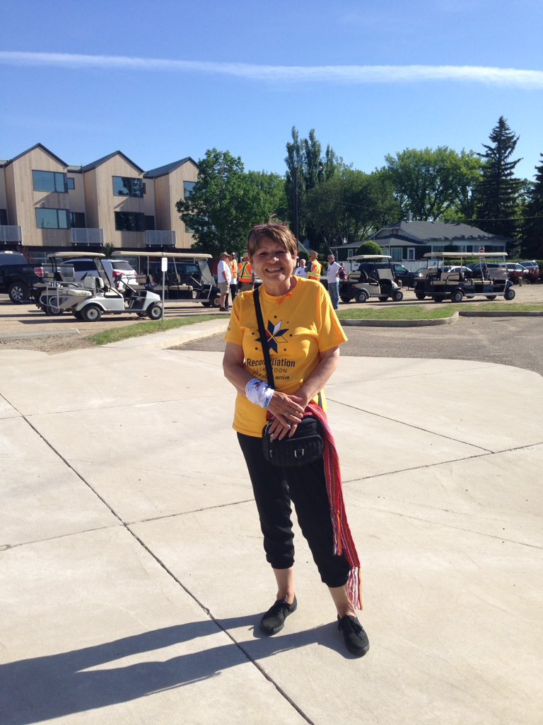 ReconcileYXE's tweet photo. One of the leaders for the day #CUMFI getting ready for the day #ReconciliationSK https://t.co/c1glUTy1QT