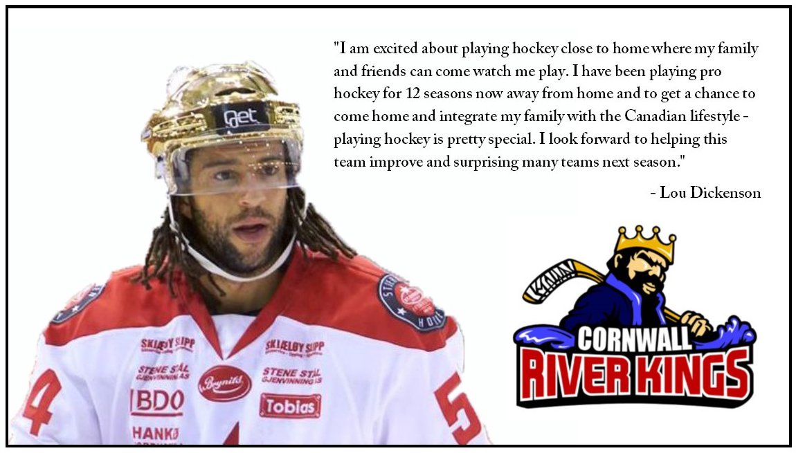 Cornwall's 1st round pick (8th overall), Lou Dickenson shares his thoughts on joining the River Kings: