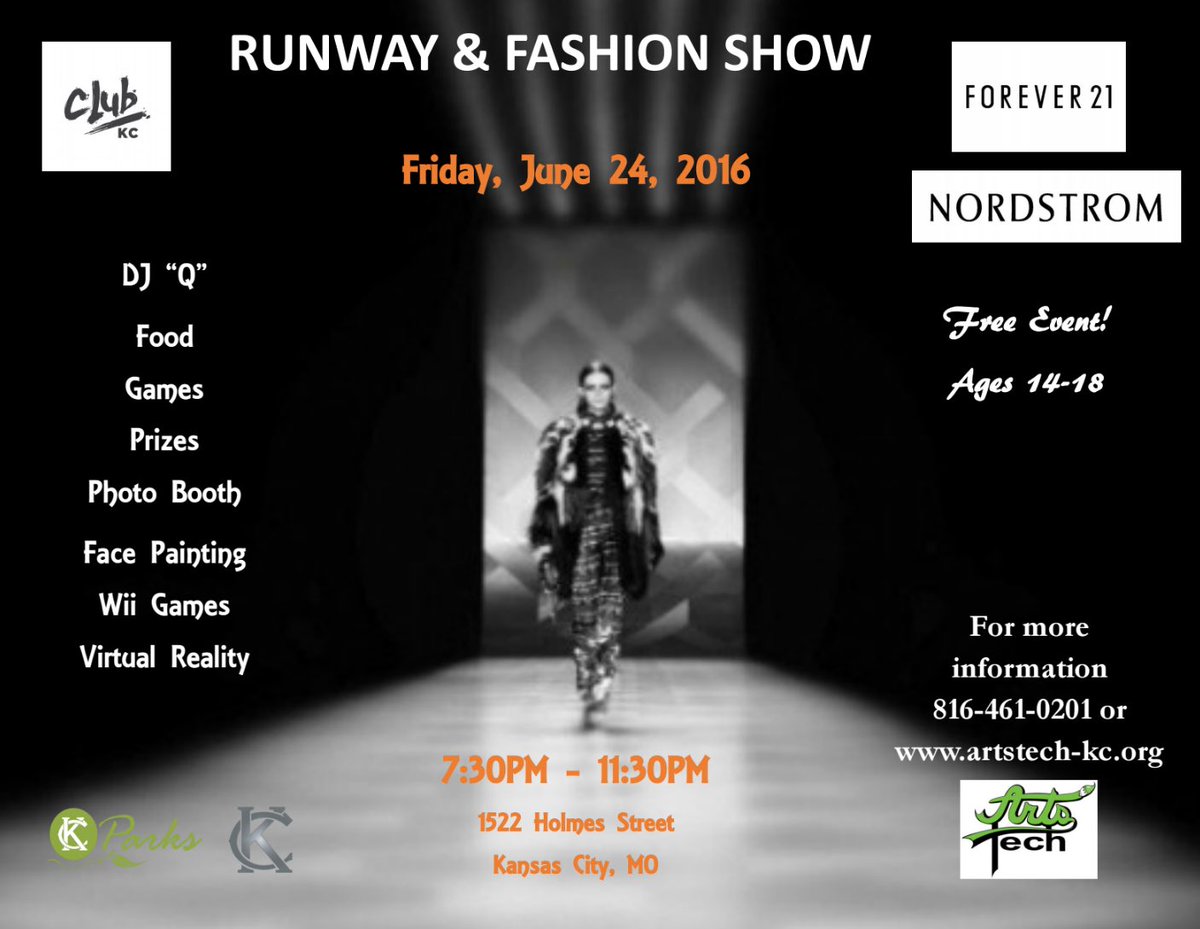 MayorsNightsKC's tweet photo. Join @ArtsTechKC for a #clubKC runway &amp; fashion show this Friday night, 6/24! #mayorsnightskc https://t.co/2cuJpK2f65