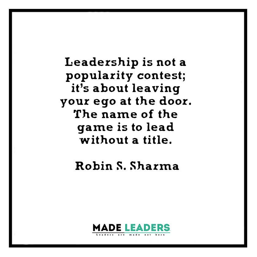 Great Qoute from Robin S Sharma #quoteoftheday #leadership #MadeLeaders #Leaders #leadershipskills #development