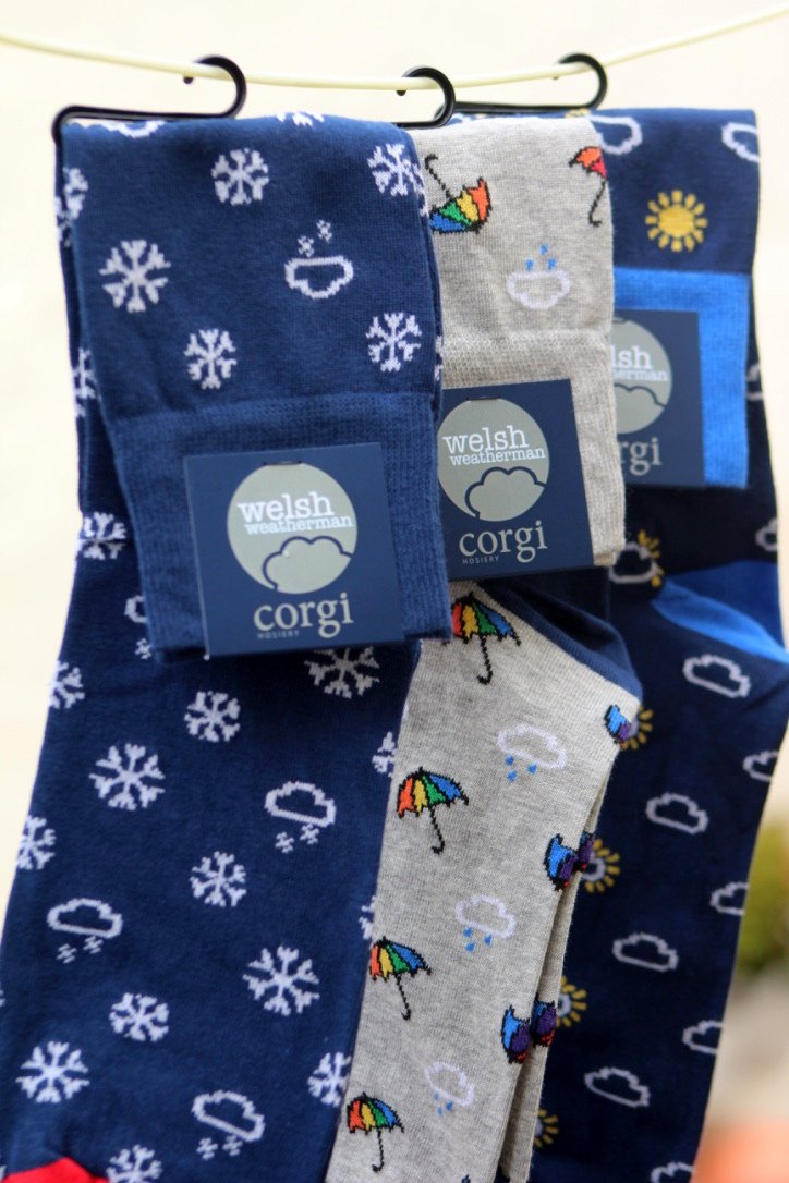 CTywydd's tweet photo. New Chris tywydd\Welsh weatherman socks designed by @CTywydd and made in Wales by the wonderful @Corgi_Socks https://t.co/6DnUlc0Hvw