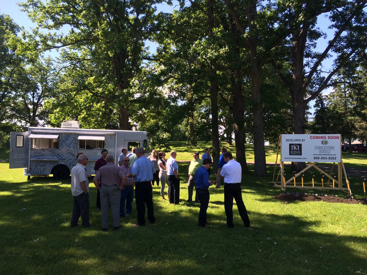 CobblestoneFT's tweet photo. Up in Barron, WI for the ground breaking of the 14th @GoCobblestone in the state. https://t.co/73DyS2kWIc