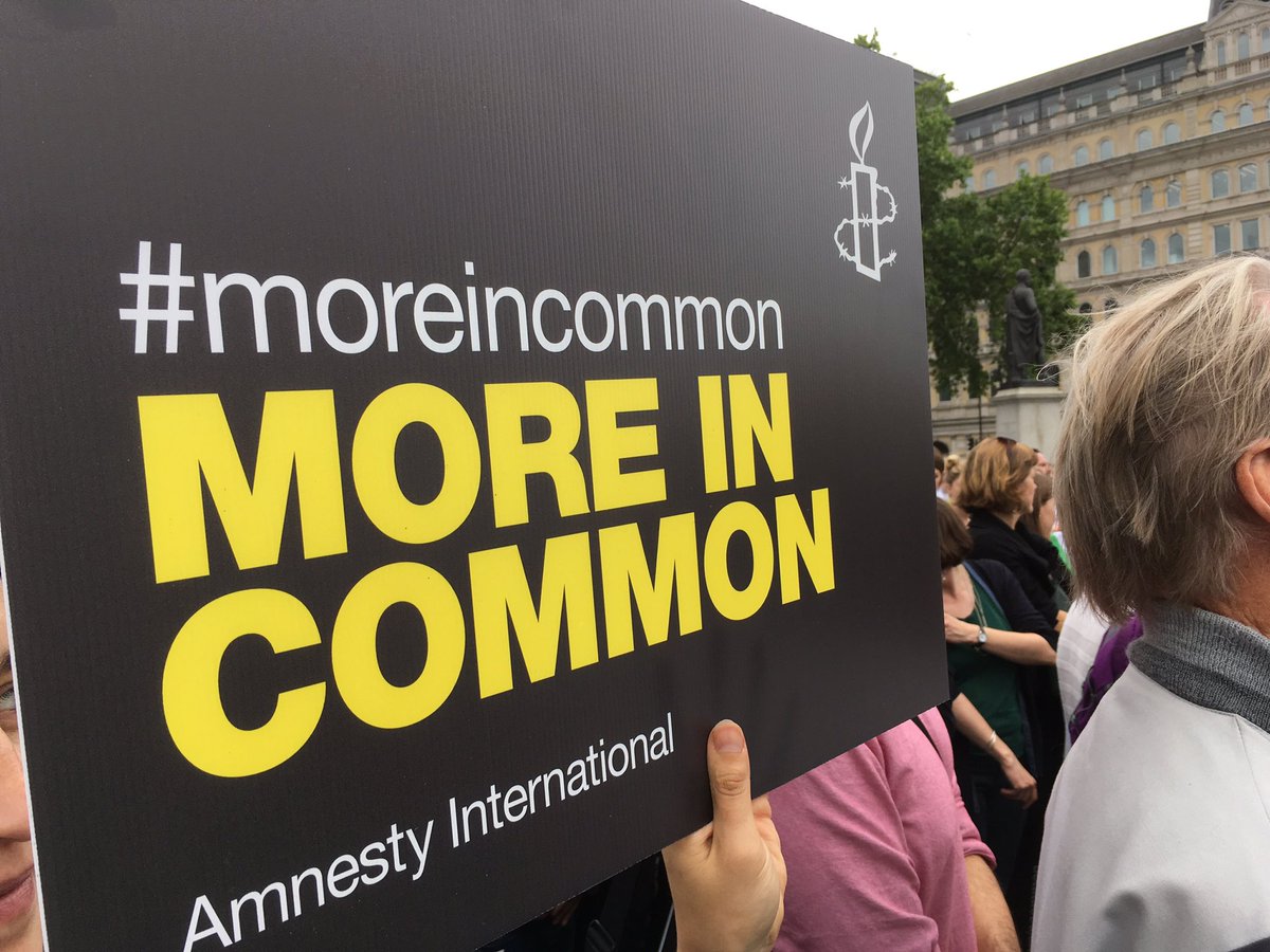 AmnestyUK's tweet photo. As we remember Jo Cox, show the world there is more that unites us than divides us #MoreInCommon https://t.co/qgI4724cHt