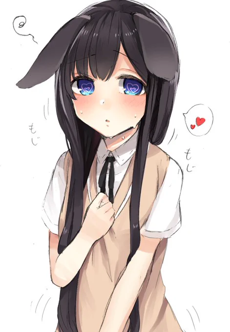 ケモ耳落書き。万年発情期のうさぎと人間が合わさってすごいきてるけど知識が乏しいせいでどうしてよいか困ってる紗耶。夜やしな。 