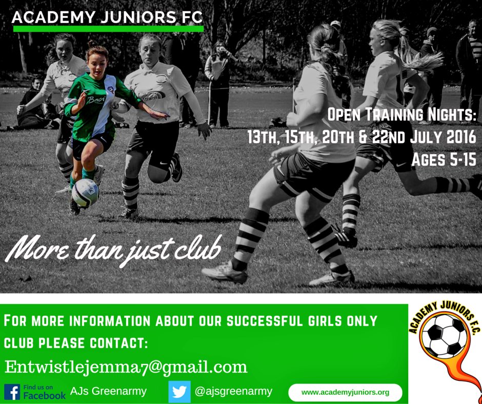 Interested in joining the biggest girls only football club in the NW?
New players welcome at open training nights⚽️💚