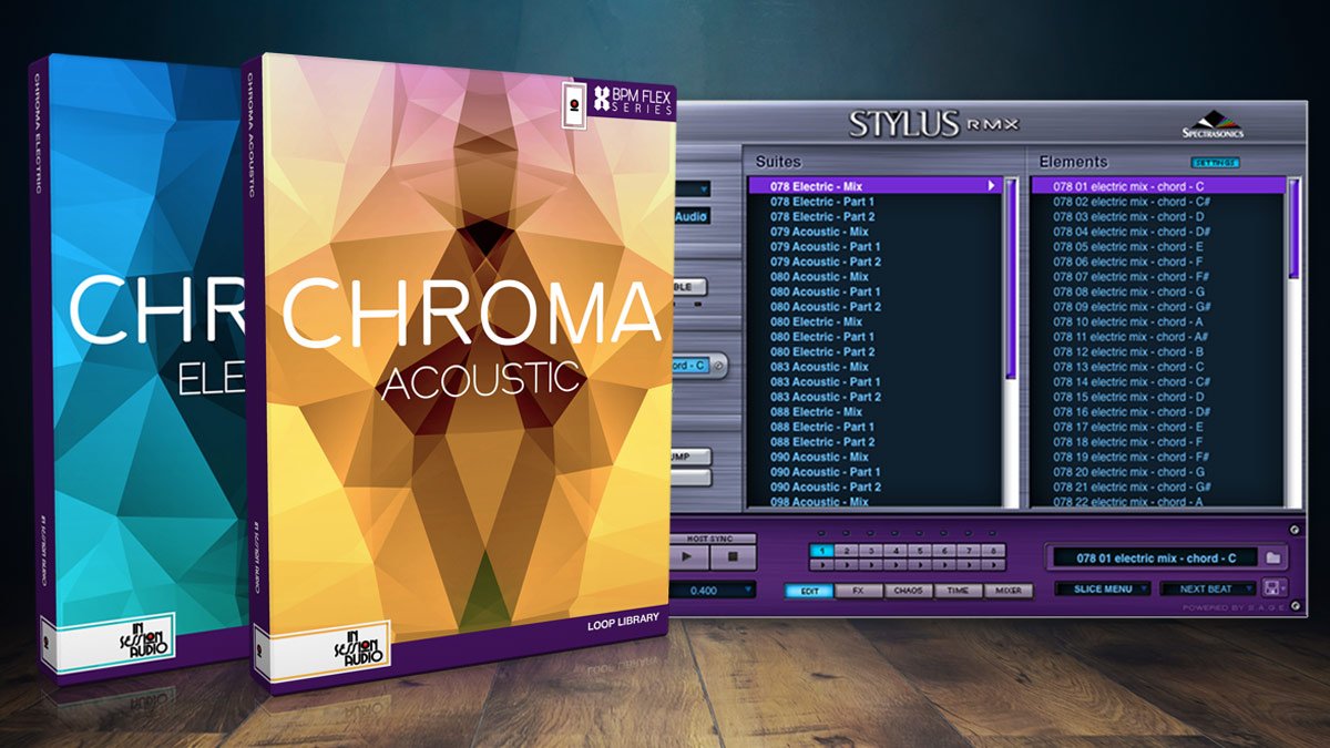 New for Stylus RMX.  22 GB. Guitar based pulses &amp; textures.  2 FOR 1 INTRO ENDS SOON. insessionaudio.com/products/chrom…