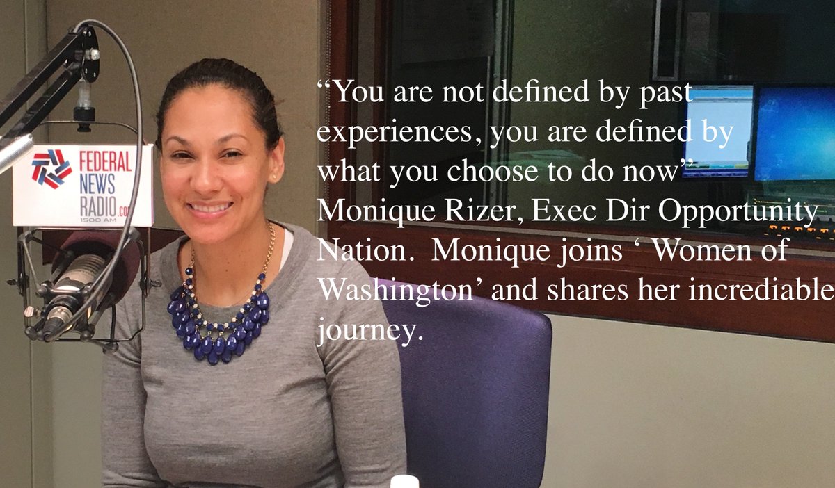 aileen_black's tweet photo. Monique Rizer @OppNation @RizerMonique shares her amazing story w 'Women of Wash" @FedNewsRadio 1500AM 1pm @gschumm https://t.co/q1VoYCfuTJ