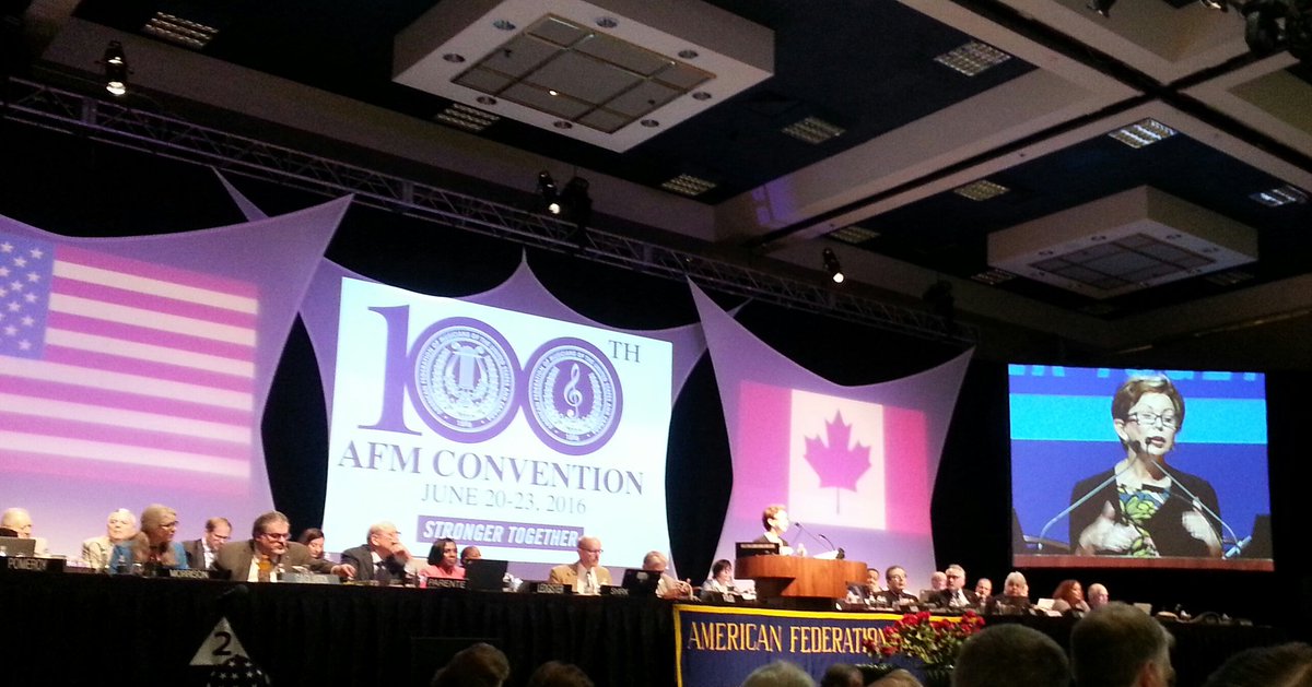 gailmkru's tweet photo. Alison Beck addresses the #AFM100 Convention. @FMCS_USA @The_AFM @Local_802_AFM https://t.co/oJnx4sNS4W