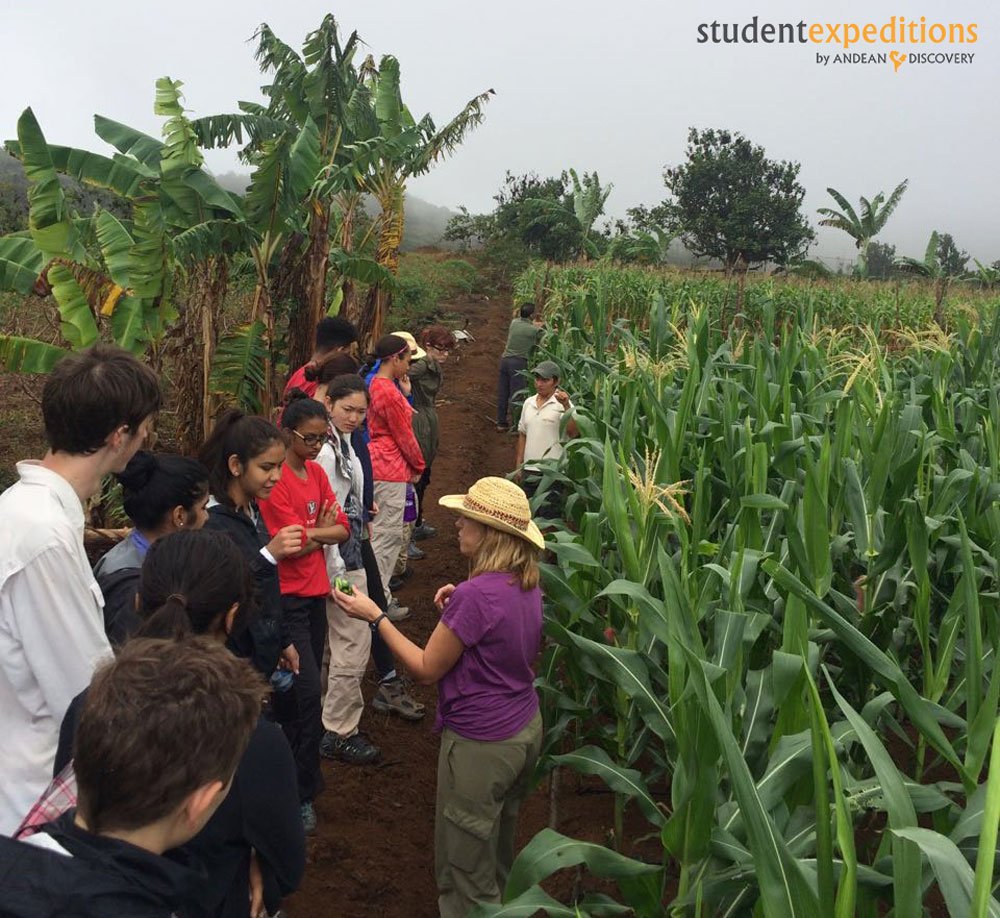 Students from the Hun School of Princeton learning about sustainable agriculture from farmers in Ecuador.<a href="/hunschool/">The Hun School</a>