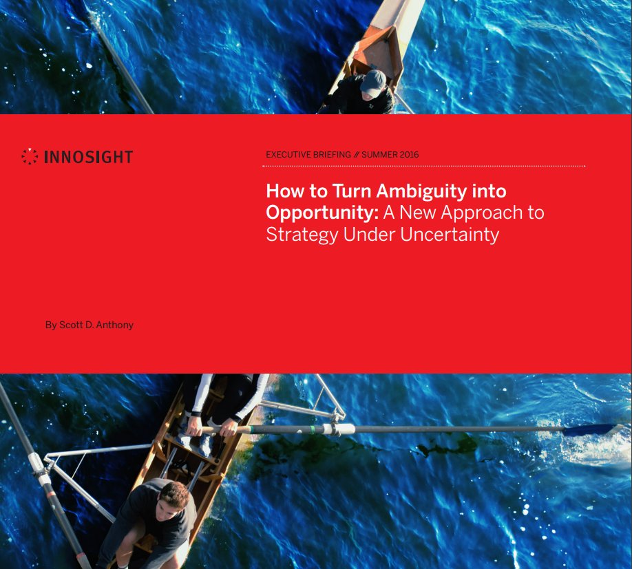 claychristensen's tweet image. Turning ambiguity into opportunity - new piece by my colleague @ScottDAnthony @InnosightTeam bit.ly/28PBkI9